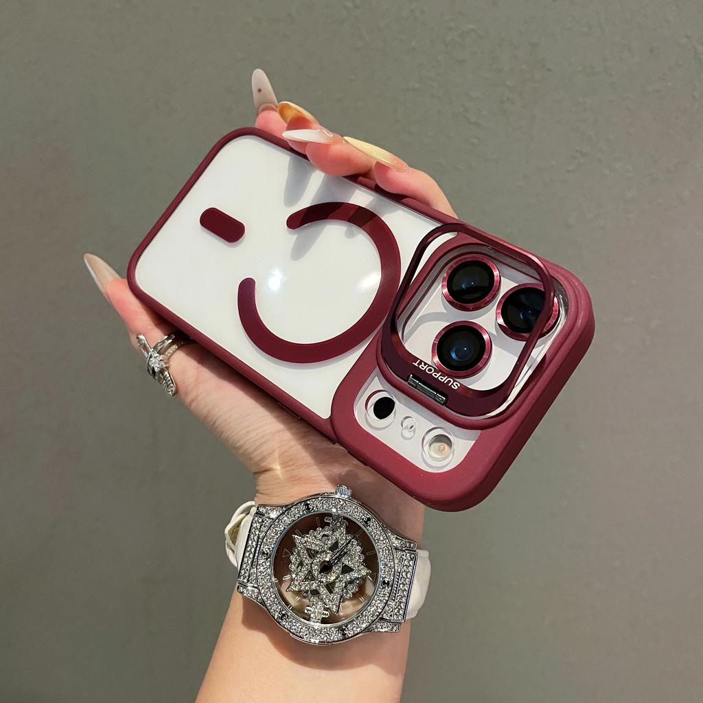 Transparent Case For iPhone 17 Air 16 15 14 Plus 13 12 11 Pro Max For Magsafe Wireless Charge Camera Stand Holder Lens Cover