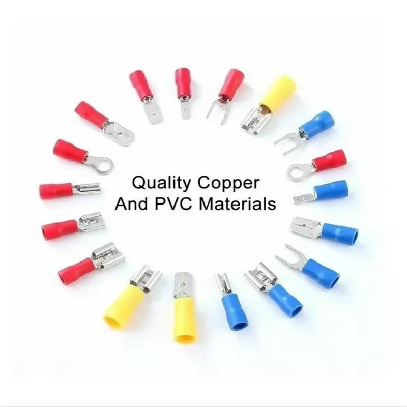 Electrical Cable Connector Assorted Kit New Insulated Spade Butt Ring Fork Rolled Terminals Crimp Lugs