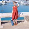 CHANZUIGOU Girls' Summer Sleeveless Midi Vacation Dress