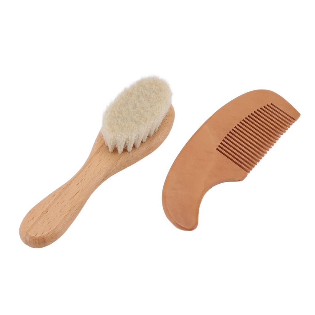 Baby Brush and Comb Set Multifunction Composite Wood and Wool Baby Hair Brush for Men Hair Style Baby Bath