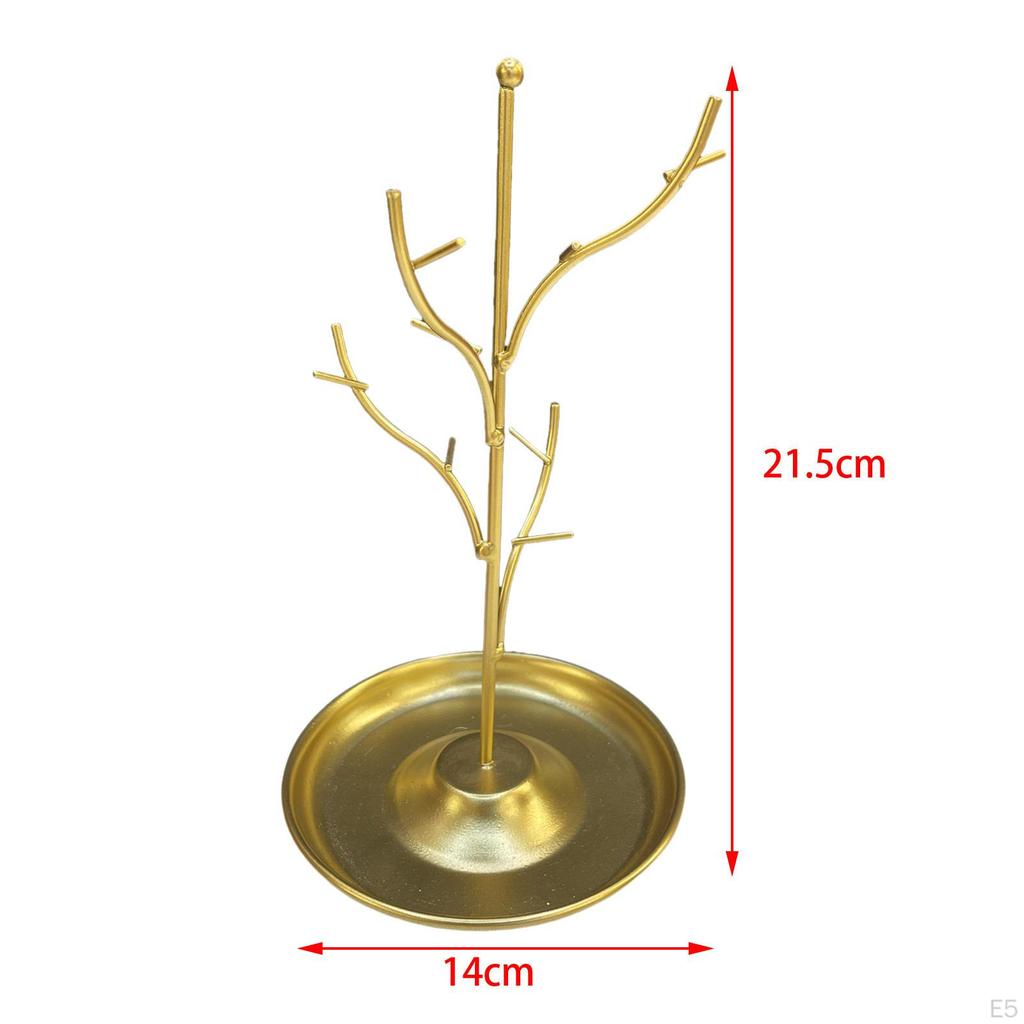 Creative Jewelry Stand, Multifunctional Earrings Hanger Round Tray Organizer Trinket Holder