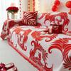 Chinese Wedding Sofa Cushion Cover Double Side Couch Cover Sofa Slipcover Universal Jubilant Anti-cat Sofa Cover 1.2.3.4 Seat