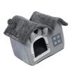 Double Roof Indoor Dog House Removable Cushion Washable Cover Cave Dog House for Small Dogs