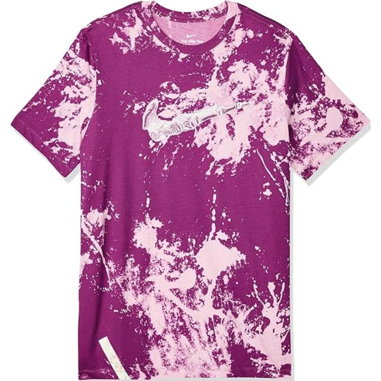 

Nike T Shirts Men s Pink Crew Neck Moderate Straight Fit DZ2729-653 L