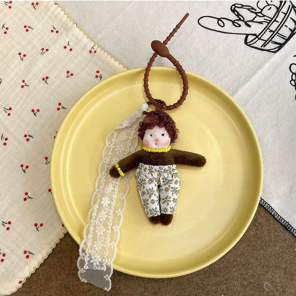 Stuffed Plush Dolls Chubby Doll Key Chain Anime Plush Bag Charms Curled Mermaid Pendant Gifts