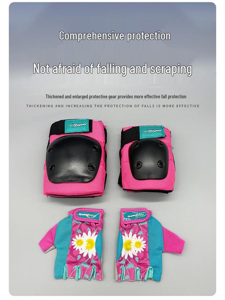 Children's Skateboard and Cycling Protective Gear Set: Knee Pads, Elbow Pads, and Wrist Guards for Teens