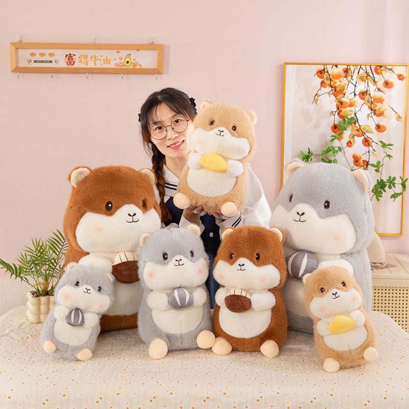 Cute Foodie Groundhog Plush Toy Doll Cute Cartoon Hamster Doll Grab Machine Doll Gift