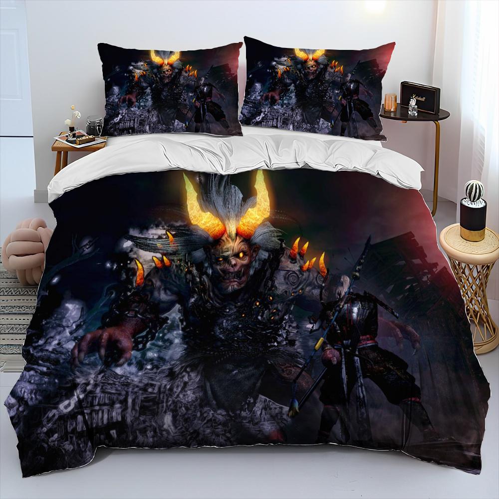 3D Sekiro:Shadows Die Twice Game Comforter Bedding Set,Duvet Cover Bed Set Quilt Cover Pillowcase,king Queen Size Bedding Set