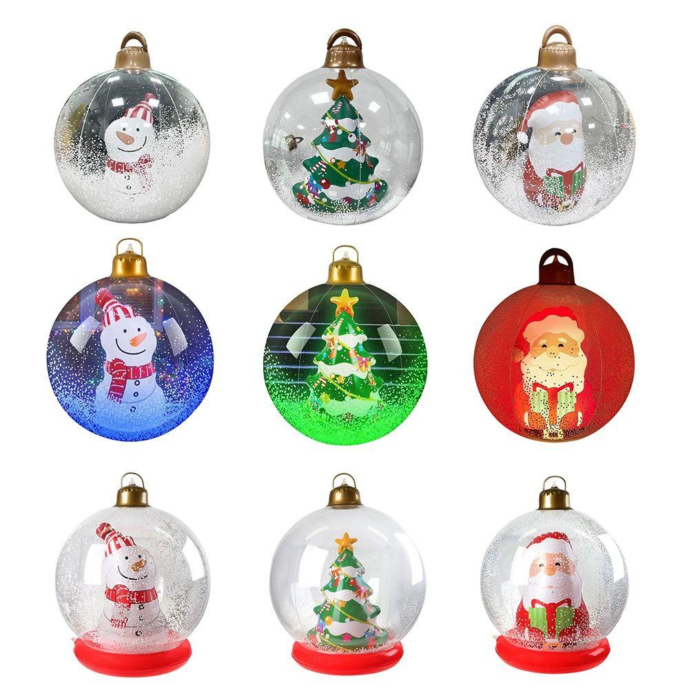 24 Zoll Weihnachten aufblasbar PVC-Material Wasserdicht Aufblasbare Weihnachtsdekorationen Klare Kugel 60CM Größe Riesige Weihnachtskugeln
