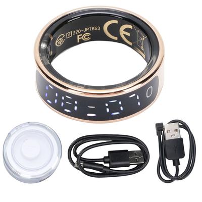 Smart Ring Fitness Tracker with Screen Water Proof Sleep Tracking Smart Health Ring with APP Charging Case for Men