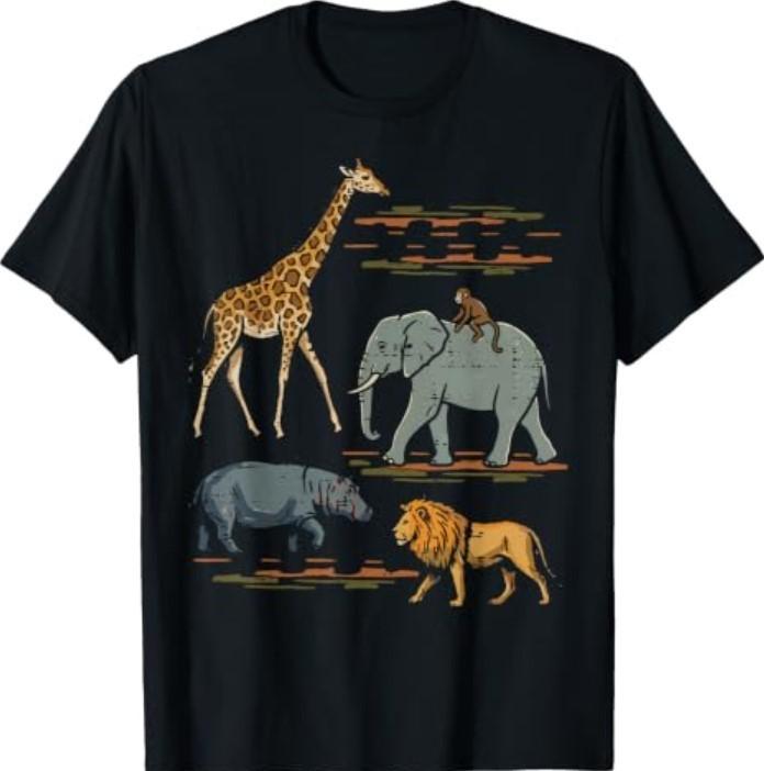 Safari Animals Wildlife African Jungle Zoo T-Shirt