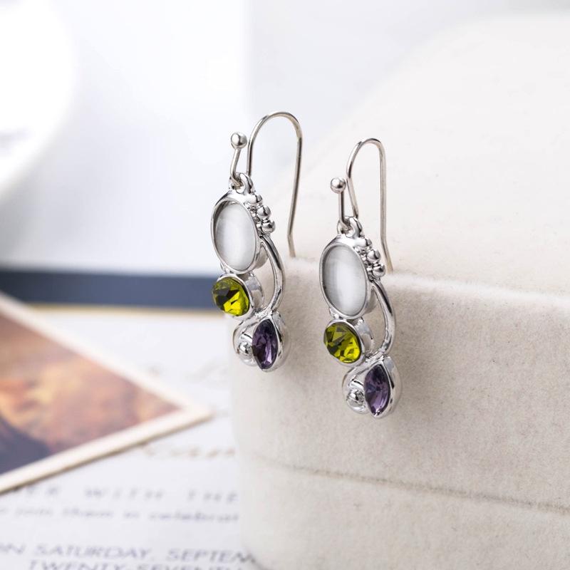 Sterling Silver Multi-gemstone Rainbow Cut Amethyst Dangle Hook Earrings Wedding Jewelry Gifts