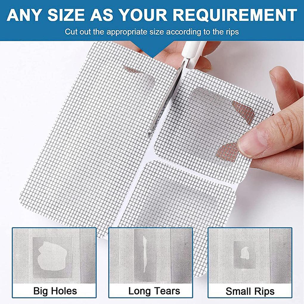 Window Net Screen Self-adhesive Covering Patch Stickers Strong Stickiness Anti-insect Mesh Repair Sticky Patches Screens