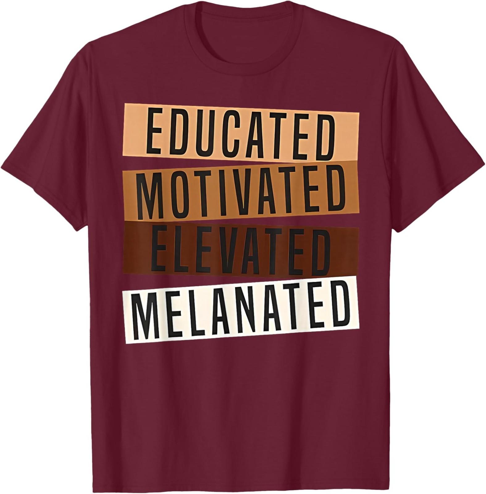 Educated Motivated Elevated Melanated Black Pride T-Shirt S разноцветный