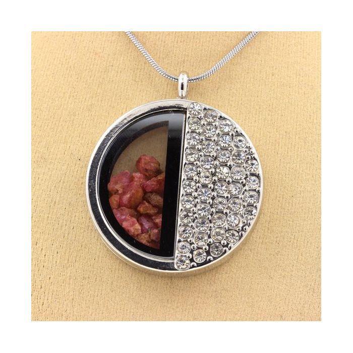 Stones and Minerals. Raw Spinel Necklace. Half-circle Model.