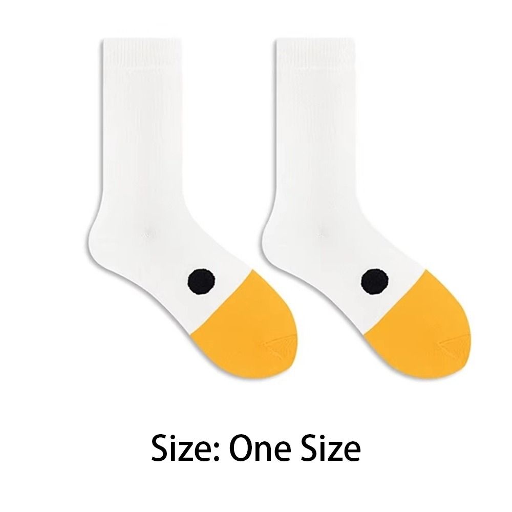 Soft Goose Duck Printed Socks Breathable Mid Tube Sock Funny Warm Socks  Women Men Universal