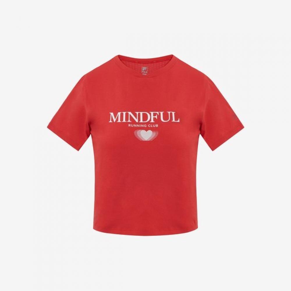 Fila Cooling Pcm PrinT Crop T shirT RED/W95