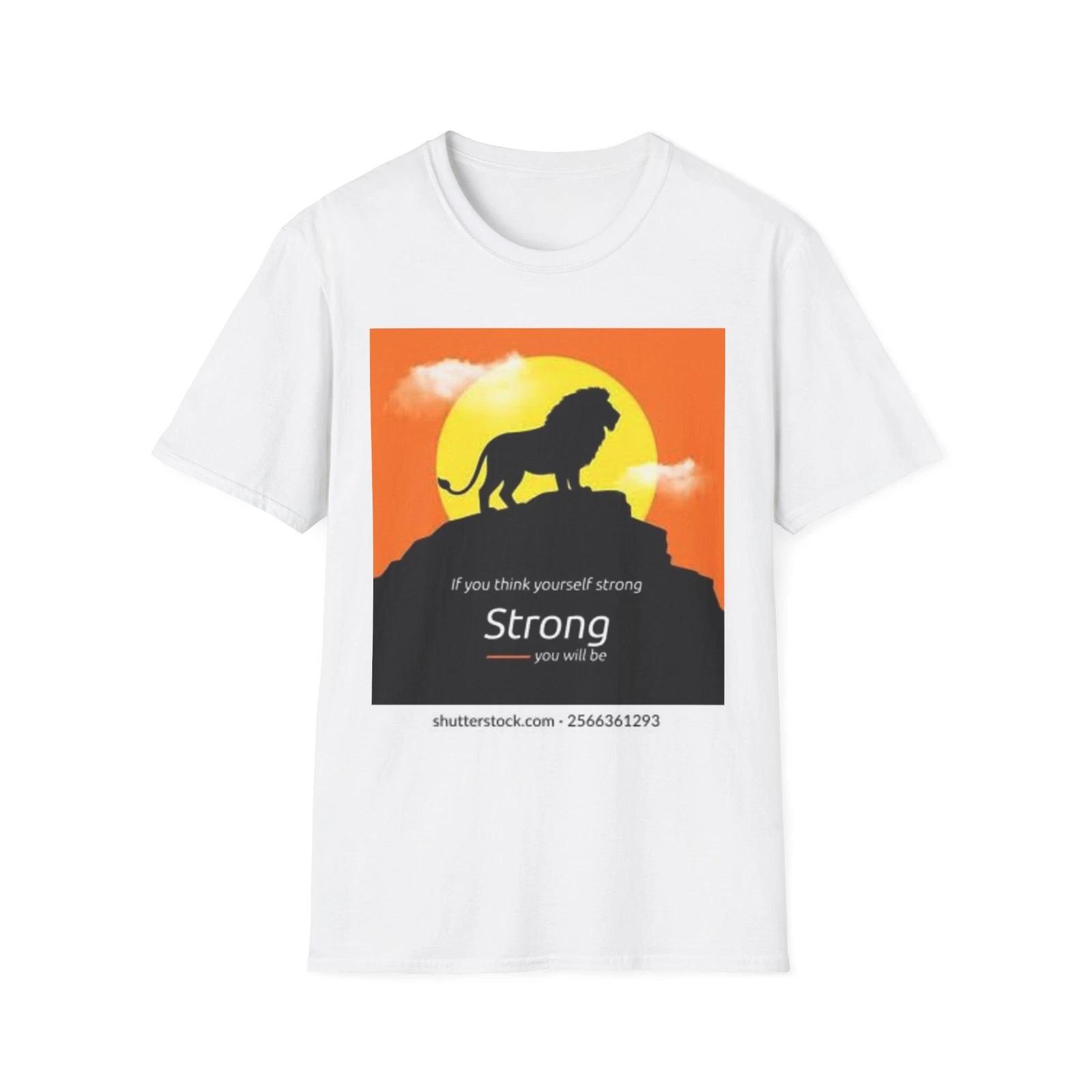 Lion silhouette sunset Strong inspirational T-Shirt | motivational graphic M