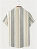 Men'S Striped Plus Size Short-Sleeved Shirt, Summer Casual And Breathable Top, Beach Vacation Outfit, Easy And Versatile Style