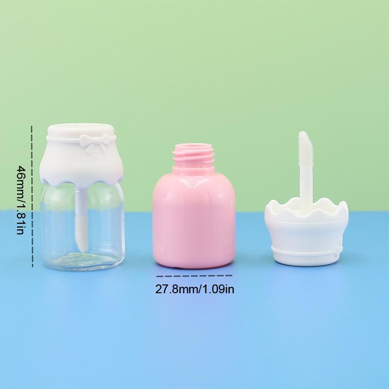 8Ml Milk Bottle Cute Lip Gloss Tube Transparent Pink Empty Bottle Lips Glaze Sample Container Makeup Packaging Material Travel