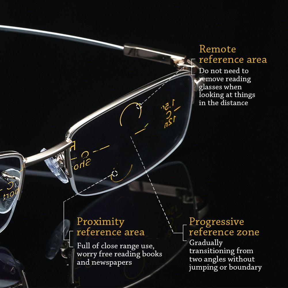 Square Eyeglasses Anti-Blue Light Reading Glasses Women Metal Optical Spectacle Eyeglass Progressive Near Far Glasses