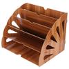 Wooden MultiSlot Storage Rack   Supplies Desktop File   for  (Black )