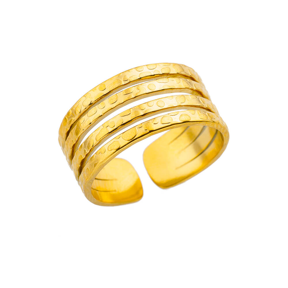 Irregular Layered Stainless Steel Rings For Women Adjustable Gold Plated Snake Aesthetic Ring Wedding Accessories Birthday Gift