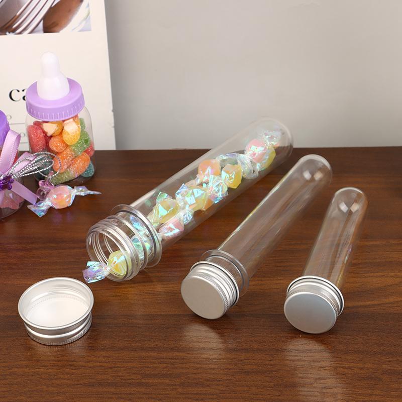 30/40/100Ml Pet Test Tube Bottle Transparent Cylindrical Plastic Refillable Bottle For Mask Candy Data Line Masking Paper