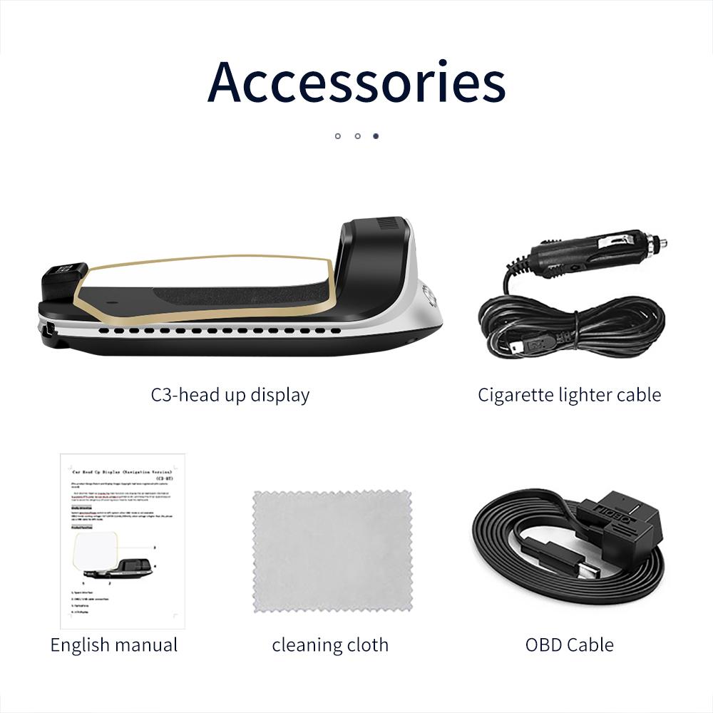 

C3 OBD+GPS Двойная система HUD Автомобильный проекционный дисплей Цифровой спидометр Бортовой компьютер Проектор с сигнализацией превышения скорости