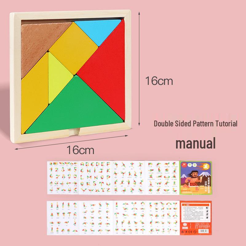 Wooden Tangram Puzzle Toy for Children and Students