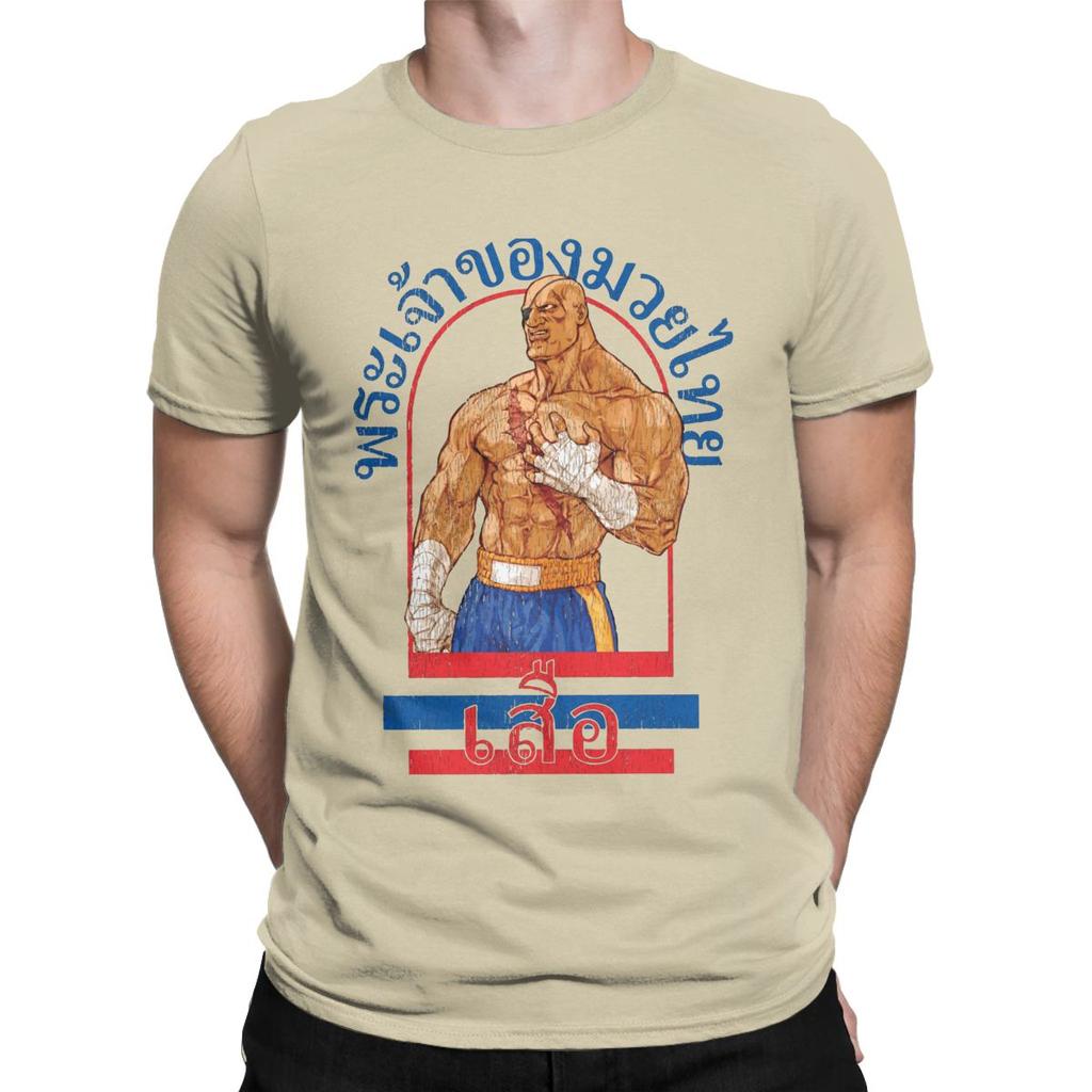 Sagat God Of Muay Thai Gym street fighter thai boxing Men's T Shirt Short Sleeve Crew Neck T-Shirt 100% Cotton Plus Size Tops