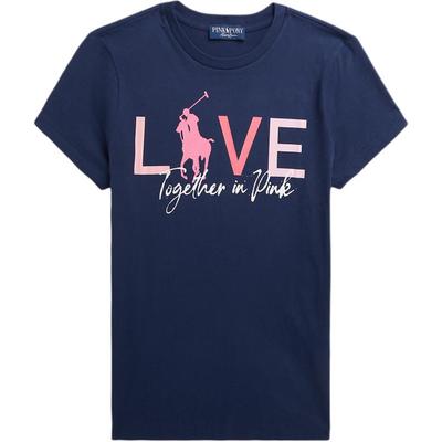 Polo Ralph Lauren T-shirt a maniche corte girocollo in jersey di cotone con stampa di lettere Donna Top 211938277-002