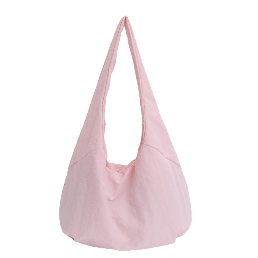 Candy Color Casual Tote Bag Large Capacity Japanese Style Shoulder Bag Nylon Shoulder Bag  Unisex