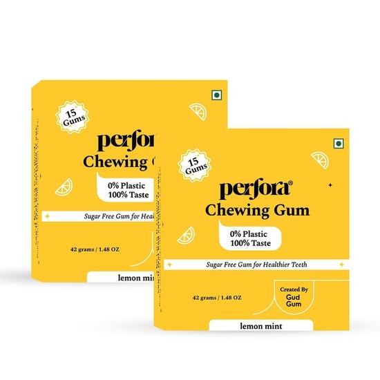 

Полностью натуральная жевательная резинка Perfora без пластика в сотрудничестве с Gud Gum | Без добавленных искусственных красителей, ароматизаторов и подсластителей (15 жвачек в упаковке)