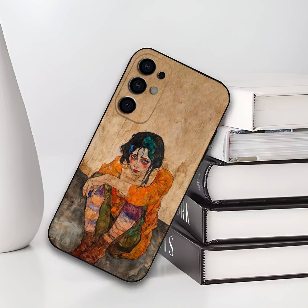 E-Egon S-Schiele Phone Case Silicone Soft For Samsung S25,S24,S21,S22,S23,S30,Ultra,S20,Plus,Fe,Lite