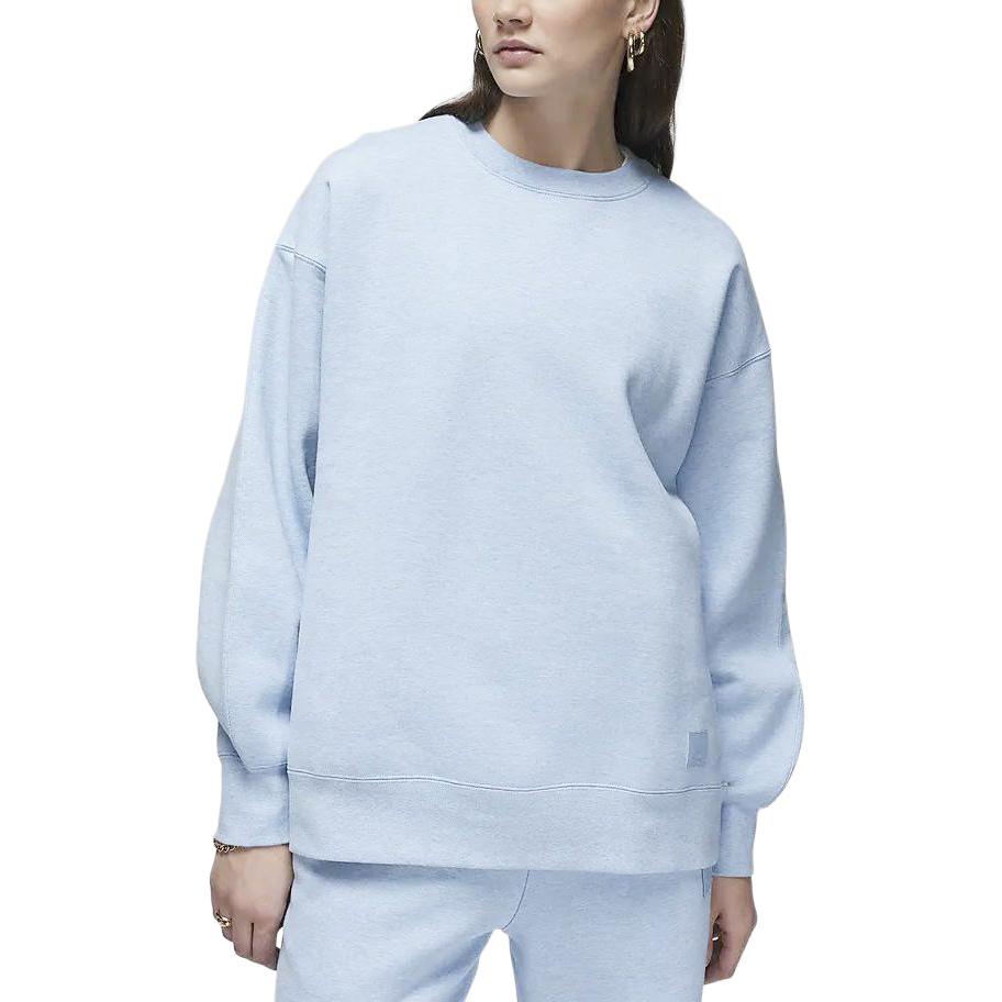 Jordan Solid Color Round Neck Casual Fleece Long Sleeve Sweatshirt Women Sweatshirt Blue Gray FB5117-436