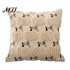 Hidden Zipper Pillow Shell Thanksgiving Pumpkin Cushion Cover, Plush Embroidered Throw Farmhouse Style Case Soft Cozy for Home Autumn Decor Embroidery