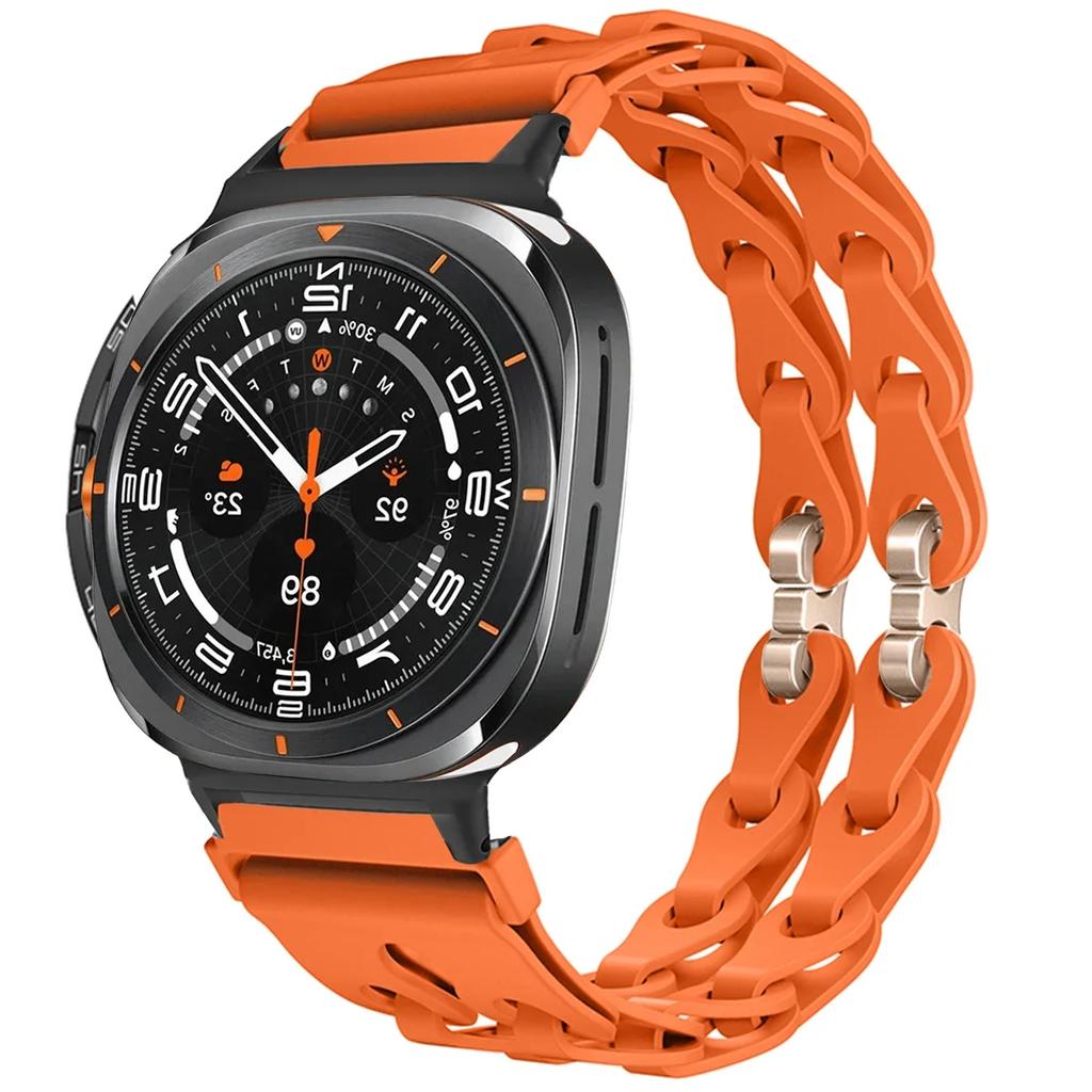 Silicone Chain Strap for Samsung Galaxy Watch 2025/7 Ultra 47mm Wristband Band Bracelet for Galaxy Watch ultra 2025 Watchband