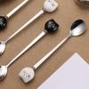Cute Cat Spoon Stainless Steel Long Handle Spoon for Tea Coffee Ice Cream Dessert