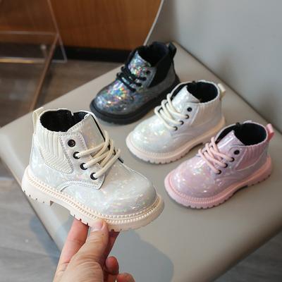 Neue Herbst-Kinderschuhe - Kinder-Martinsstiefel, Kurzstiefel für Klein- und Vorschulkinder, Wasserdicht, Modische Lackleder-Stiefel für Jungen und Mädchen