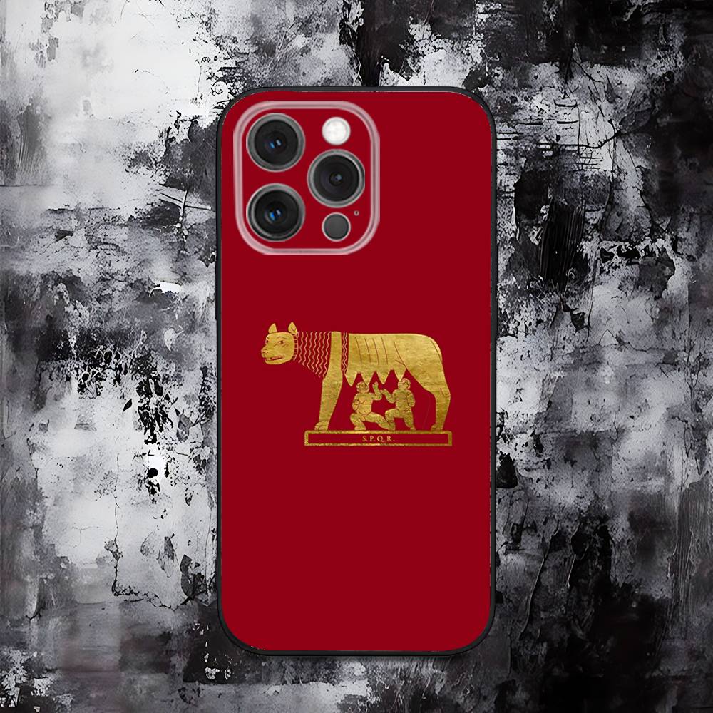 Roman Empire SPQR Phone Case For iPhone 16,15,14,13,12,11,Pro,Max,Plus,X,XS,SE,E,Mini,Soft Silicone Black Case