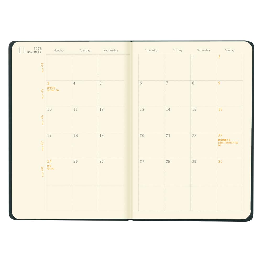 Rhodia [Starting January 2025] Planner Diary, A6, Weekly Left Type, "Web Planner Weekly Horizontal" Black, Rhodia Cf117069