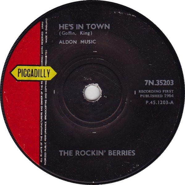

7-дюймовая пластинка ROCKIN BERRIES Hes In Town 7N35203 Piccadilly 1964 UK Рок Б/у