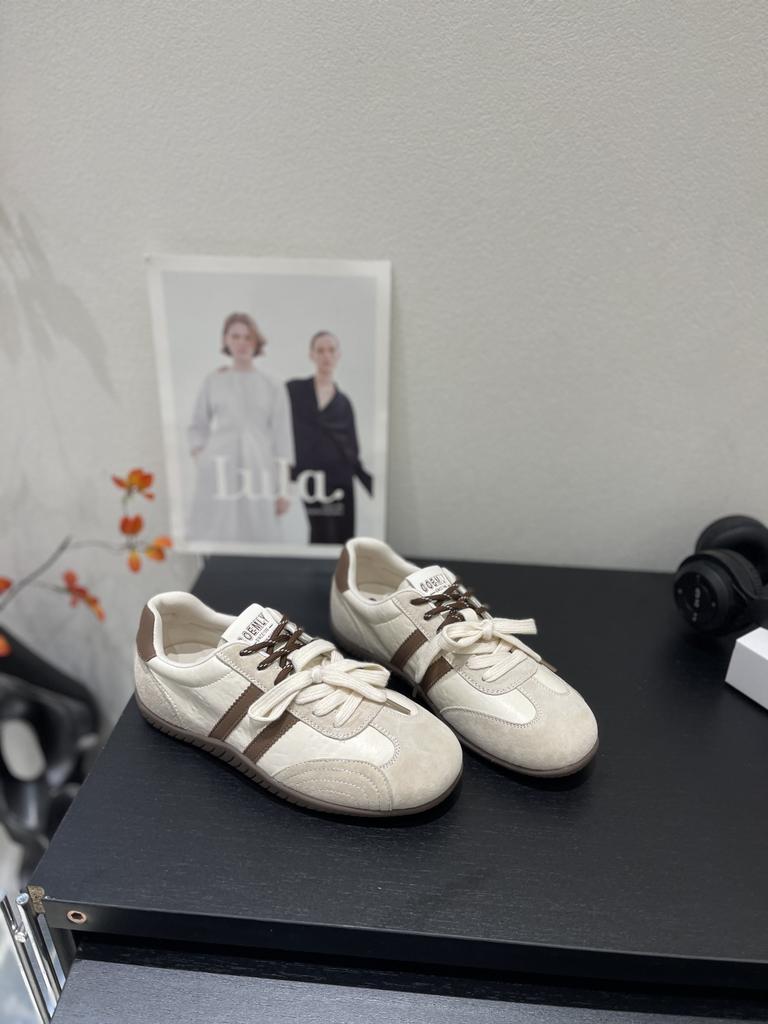 Leather Dexun Shoes 2025 Autumn New Women's Shoes Versatile Casual Sports Shoes Forrest Gump Shoes Mesh Breathable White Shoes