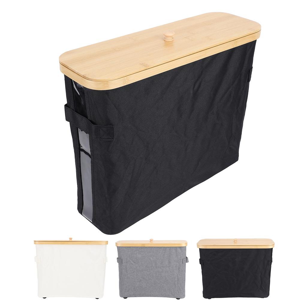 Toilet Paper Storage Basket with Lid Handle Foldable Standing Easy Assembly Toilet Paper Container B