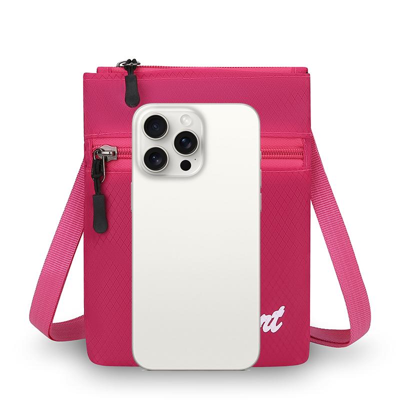 Fashion Multifuctional Square Shoulder Bag Zipper Sports Mobile Phone Pouch Casual Candy Color Coin Pouch Traveling