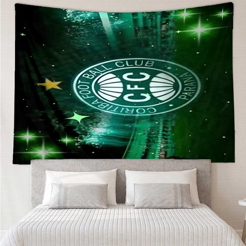 1PC Green Football Club Emblem Printed Tapestry Room Decoration Wall Hanging for Living Room Bedroom, dormitory, Birthday and Christmas gifts