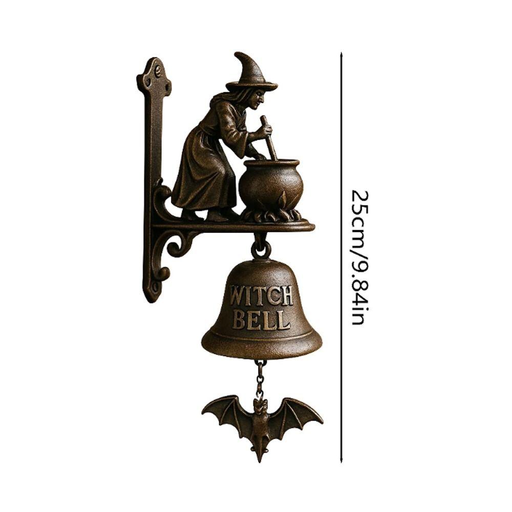Campanello da Porta a Muro Strega Design Strega su Scopa Accessorio Decorativo Gancio da Porta in Ghisa Campanello Campanello di Benvenuto