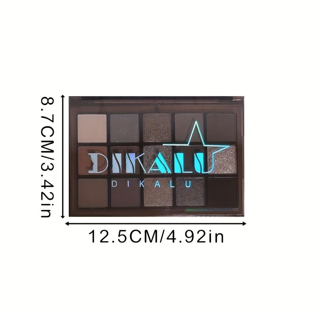 15 Farben Lidschatten-Palette Schwarz Silber Grau Palette Schimmer Perlglanz Matt Finish Smokey Makeup Halloween Makeup Für Musikfestival