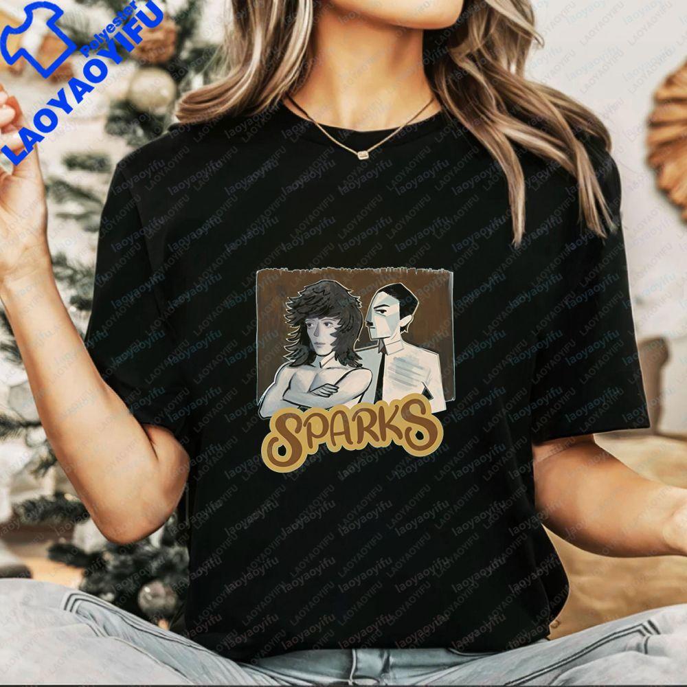 Sparks Band Saison Trend Harajuku Kurzarm Unisex Unisex Universelles Hemdmuster Große Größe Bequemes T-Shirt